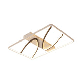 Modern Rectangular Ceiling Flush Light: Black - White Aluminum Led Mount Lamp With Curve Design -