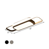 Modern Led Flush Ceiling Lamp In Black/Grey With Glow Frame - 16/23.5-Inch Wide Warm/White Light