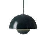 Macaron Dome Pendant Light With Inner Capsule Diffuser - Iron Finish 1 Head In Pink/Green/Yellow
