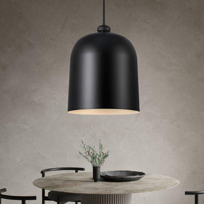 Nordic Dome Pendant Ceiling Lamp For Dining Room With Moveable Black/White/Grey Shade And 1 Bulb
