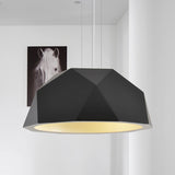 Modern Faceted Hemispherical Hanging Lamp In Sleek Resin - Single Pendant Light For Guest Room