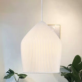 Sleek Prismatic Glass Pendant Light Kit With Single Suspension - White Cloche Hanging Lamp