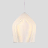 Sleek Prismatic Glass Pendant Light Kit With Single Suspension - White Cloche Hanging Lamp