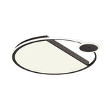 Sleek Led Flushmount Ceiling Light: Simplicity Black/Gold Rounded Thin Design With Acrylic Shade -