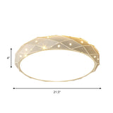 Nordic White Led Acrylic Ceiling Flush Mount Light Fixture - Laser Cut Rounded 18/21.5 Wide Bedroom
