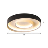 Minimalist 2-Circle Led Hotel Flush Mount Light - 18/22 Inch Diameter Warm/White