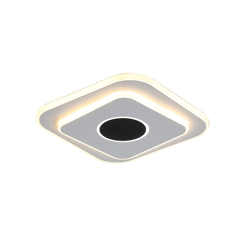 Nordic Mini Thin Flushmount Acrylic Led Ceiling Light - Warm/White Black-White
