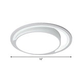 Minimalist White Acrylic Led Ceiling Light - 16/19.5 Wide Flush-Mount Fixture With Handgrip