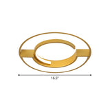 Contemporary Gold Aluminum Ceiling Lamp - Led Flushmount Lighting In Warm/White Light (16.5’ Or