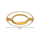 Contemporary Gold Aluminum Ceiling Lamp - Led Flushmount Lighting In Warm/White Light (16.5 Or 20.5