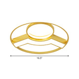 Golden Hoop Led Ceiling Light- Modern Creative Acrylic Flush Mount Warm/White Light 16.5/20.5