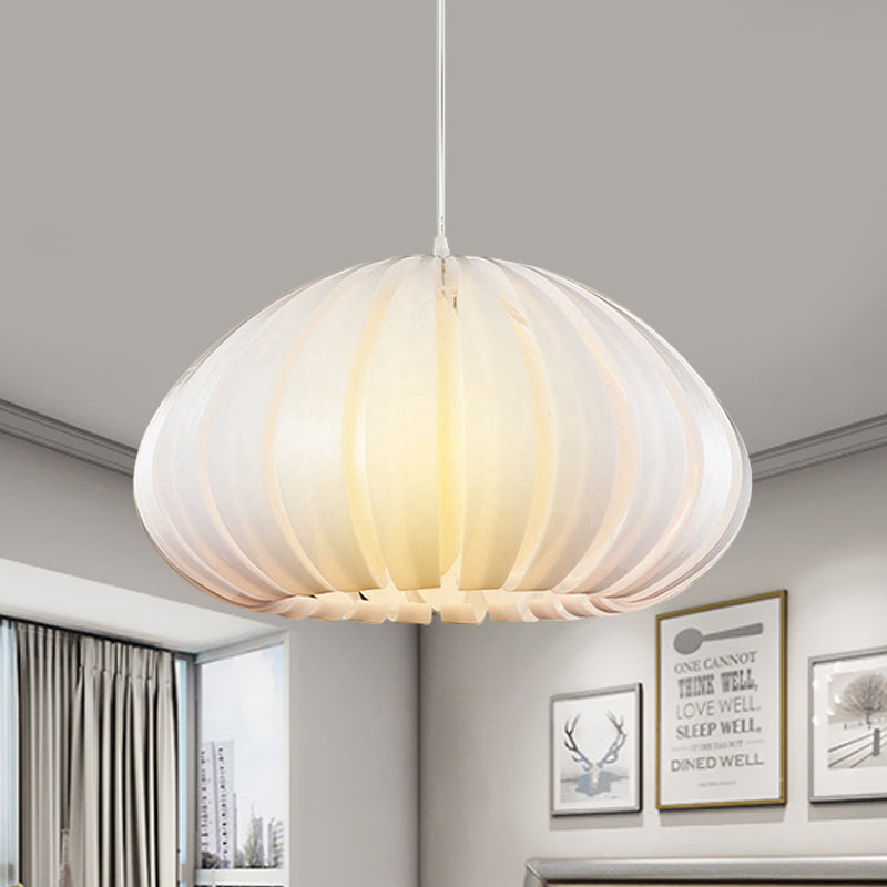 Sleek Squash Suspension Light: Acrylic Single Ceiling Pendant For Dining Table White/Black With