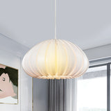 Sleek Squash Suspension Light: Acrylic Single Ceiling Pendant For Dining Table White/Black With