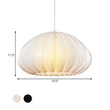 Sleek Squash Suspension Light: Acrylic Single Ceiling Pendant For Dining Table White/Black With
