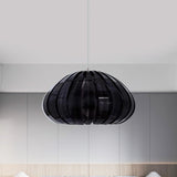 Sleek Squash Suspension Light: Acrylic Single Ceiling Pendant For Dining Table White/Black With