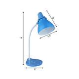 Horn Iron Macaron Desk Lamp - Bendable Reading Light With Touch Dimmer Switch (Light Blue)