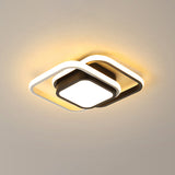 Acrylic Led Flushmount Simplicity Black-White Ceiling Light For Dress Room - Warm/White