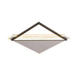 Minimalist Rhombus Flushmount Led Ceiling Light In Black - White 16.5’/20.5’ Wide