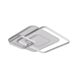 W Hotel Led Flush Mount Light - Modern White Ceiling Lamp Stacking Square Acrylic Frame Warm/White