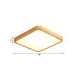 16/19.5 Inch Nordic Beige Led Flush Mount Ceiling Light With Acrylic Diffuser