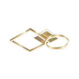 Geometric Led Ceiling Lamp In Golden/Coffee - Warm/White Light 20.5/34 L