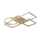 Geometric Led Ceiling Lamp In Golden/Coffee - Warm/White Light 20.5/34 L