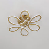 Modern Blooming Acrylic Led Flush Mount Ceiling Light In Gold/Coffee For Bedroom - Warm/White