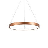 Gold Metallic Minimalist Led Hoop Chandelier - Warm/White Light 1/2/3-Tier Ceiling Pendant