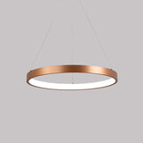 Metallic Minimalist 3-Tier Hoop Led Chandelier In Gold - Warm/White Light