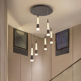 Height Adjustable Modern Style Multi Hanging Light With 6 Bulbs - Aluminum Led Pendant Lighting For