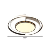 Sleek Spliced Round Thin Ceiling Lamp: Acrylic 16.5/20.5 Inches Wide Led Flush Mount Light In