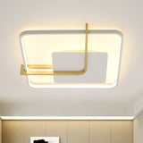 Sleek Square Thin Ceiling Flushmount Lamp - Minimalistic Acrylic Black/White-Gold Flush Light