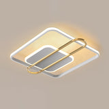 Slim Ceiling Light Fixture: Square And Oblong Simplicity Aluminum Led Flush Mount In