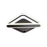 Modern Iron Rhombus-Oblong Led Foyer Ceiling Light In Black/Gold/White