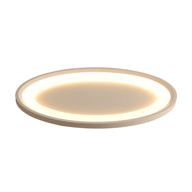 Minimalist Iron Flush Mount Ceiling Light Fixture - Elliptical Thin Bedroom Led Flushmount