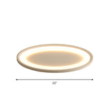 Minimalist Iron Flush Mount Ceiling Light Fixture - Elliptical Thin Bedroom Led Flushmount