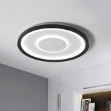 Nordic Acrylic Led Flush Ceiling Light In Black - 16/19.5 Width