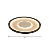 Nordic Acrylic Led Flush Ceiling Light In Black - 16/19.5 Width