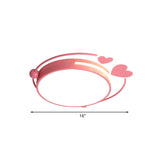 Macaroon Pink Heart Led Flush Mount Lamp - 16/19.5 Width