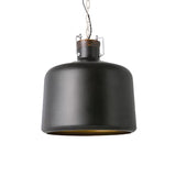 Industrial Iron Bucket Pendant Light Fixture - 1 Bulb Black/White Ceiling Lamp