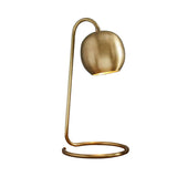 Golden Metallic Colonial Nightstand Night Light With Circle Base