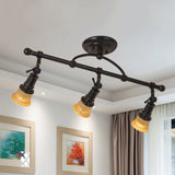 Frosted Glass Semi Flush Black Bell Corridor Ceiling Light With Adjustable Metallic Finish