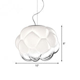 Matte Glass Hanging Light: Simplicity 1 Bulb White Pendant