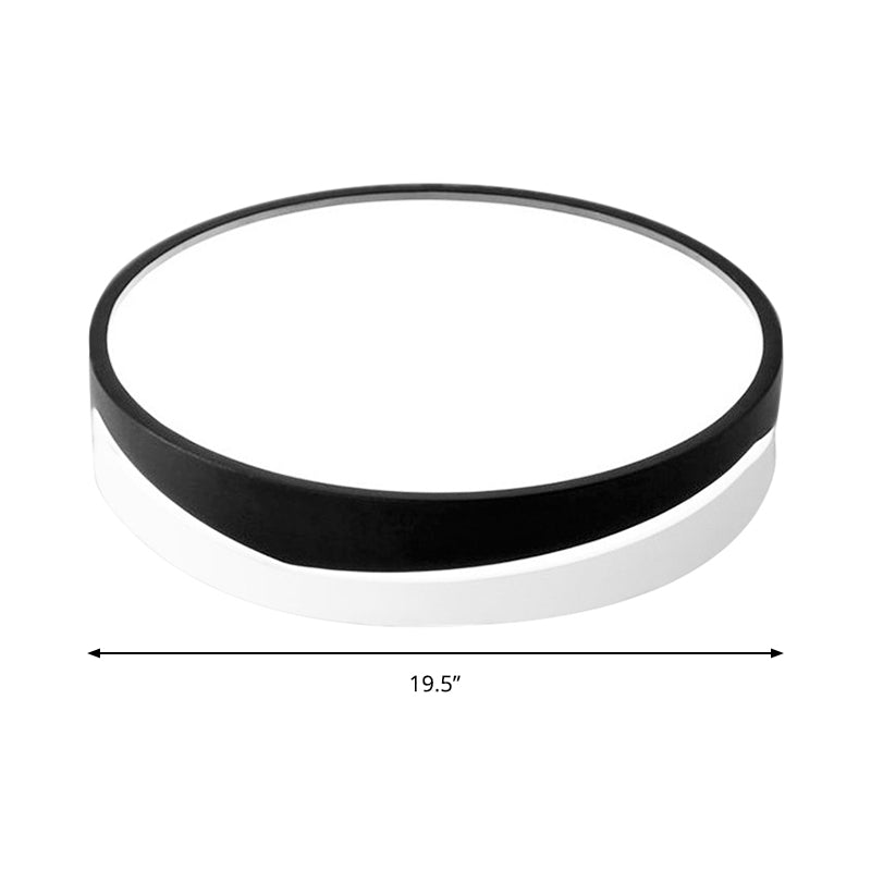 Nordic Drum Ceiling Mounted Led Flush Mount Light 16’/19.5’ Dia With Acrylic Diffuser -