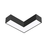 Modern Arrow Metal Flush Mount Led Ceiling Light - 10/14 Wide (White/Black) For Office With Opaline