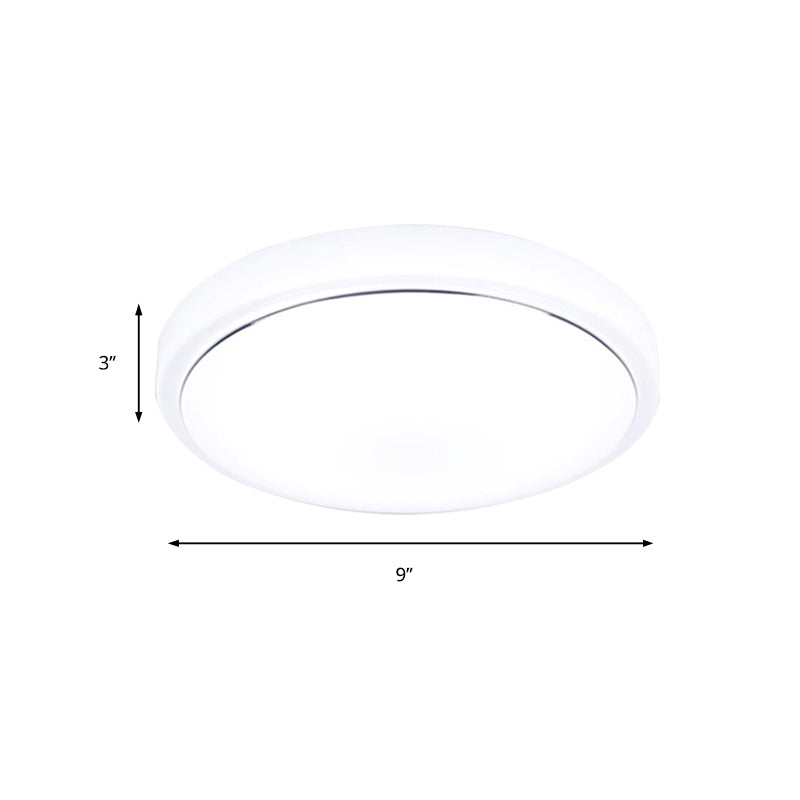 Metal Led Ceiling Light Fixture With Acrylic Shade For Hallway - Warm/White 7.5/9/12 Dia