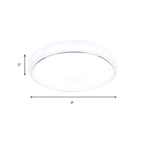 Metal Led Ceiling Light Fixture With Acrylic Shade For Hallway - Warm/White 7.5/9/12 Dia