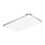 Simple Style Led Flush Ceiling Light White/Silver With Acrylic Diffuser - Ideal For Living Room