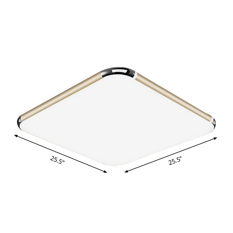 Minimalist Gold Led Flush Mount Ceiling Light For Bedroom Ultra-Thin Square/Rectangular Design With
