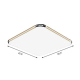 Minimalist Gold Led Flush Mount Ceiling Light For Bedroom Ultra-Thin Square/Rectangular Design With